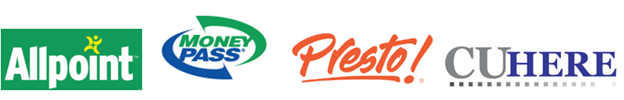 Allpoint, Money Pass, Presto!, CUHere
